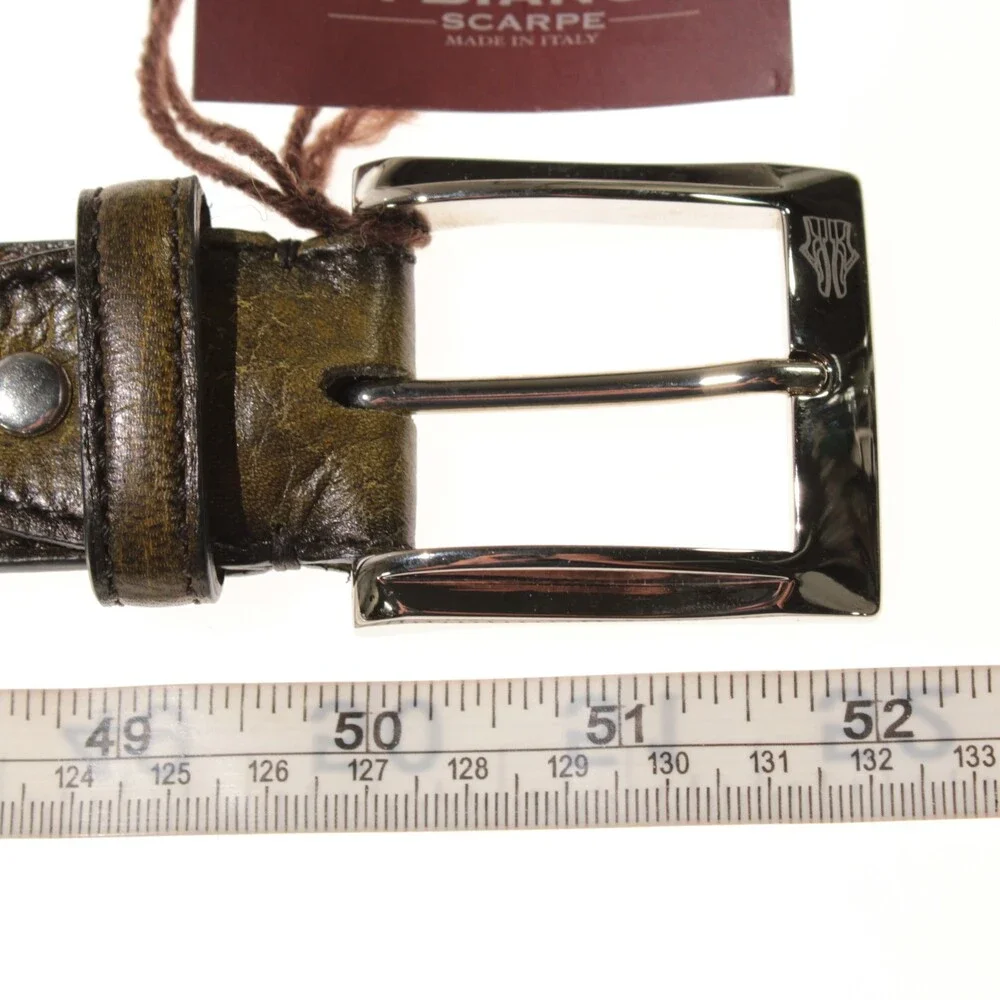 Di Bianco NWT Cut to Size Dress Belt In Green Pebbled Leather One Size